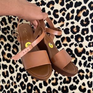 Mariella Brown Nude Wedge Heels